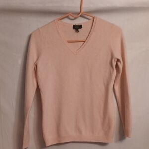 Cashmere Charter Club Pink V-Neck Sweater Size Medium